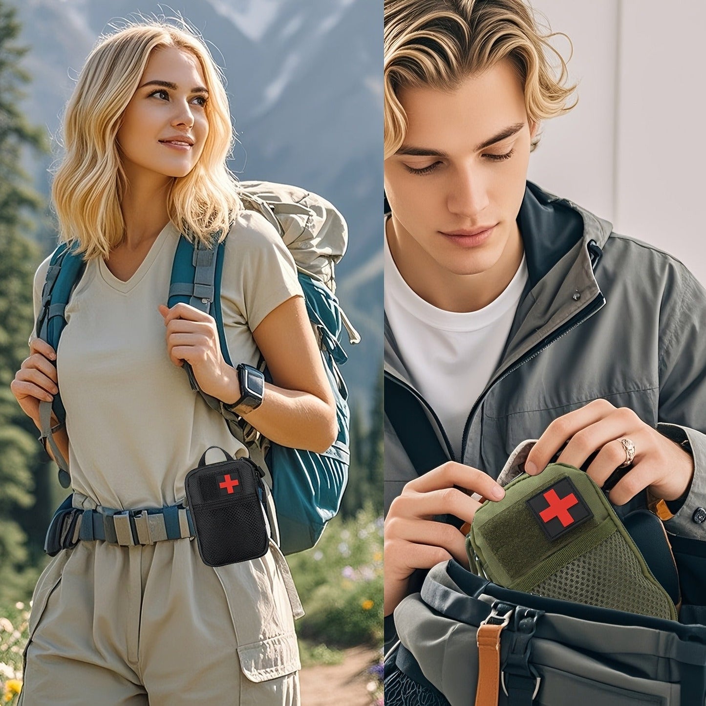 First Aid Kit 399pcs / 99pcs Professional Portable Survival Gear with Splints Scissors Tweezers for Hiking Camping Hunting Car Travel Emergency