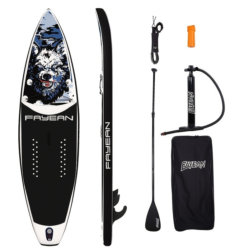 All-Around SUP Board 10.6ft Extra Wide Inflatable Paddle Board 400lbs Capacity with Accessories Safety Leash for Yoga Fishing Surfing All Skill Levels Family
