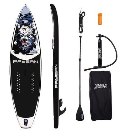All-Around SUP Board 10.6ft Extra Wide Inflatable Paddle Board 400lbs Capacity with Accessories Safety Leash for Yoga Fishing Surfing All Skill Levels Family