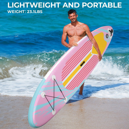 Stand Up Paddle Board 10ft/11ft/12ft – 3-Fin SUP with Floating Paddle, Ankle Leash, Pump & Carry Bag | Yoga Touring Fishing All Levels