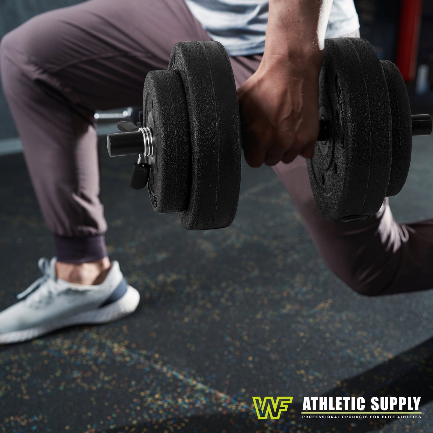 Vinyl Dumbbell Set 40LB All-Purpose with 2.5LB & 7.5LB Weights and Spring Collars for Strength Training & Home Gym Workouts