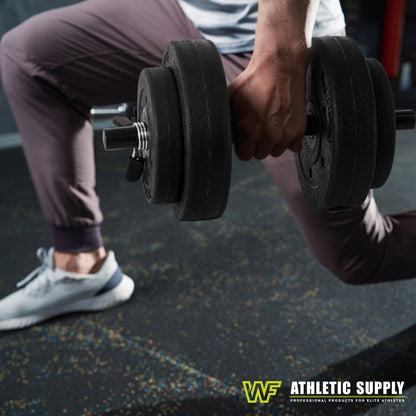 Vinyl Dumbbell Set 40LB All-Purpose with 2.5LB & 7.5LB Weights and Spring Collars for Strength Training & Home Gym Workouts