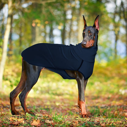 High Neck Dog Coat Warm Pullover – Solid Color Woven Polyester Pet Jacket, Machine Washable, All-Season Fall & Winter Dog Apparel for Small Medium Large Breeds, Colors: Burgundy, Navy, Green, Sizes XL–4XL