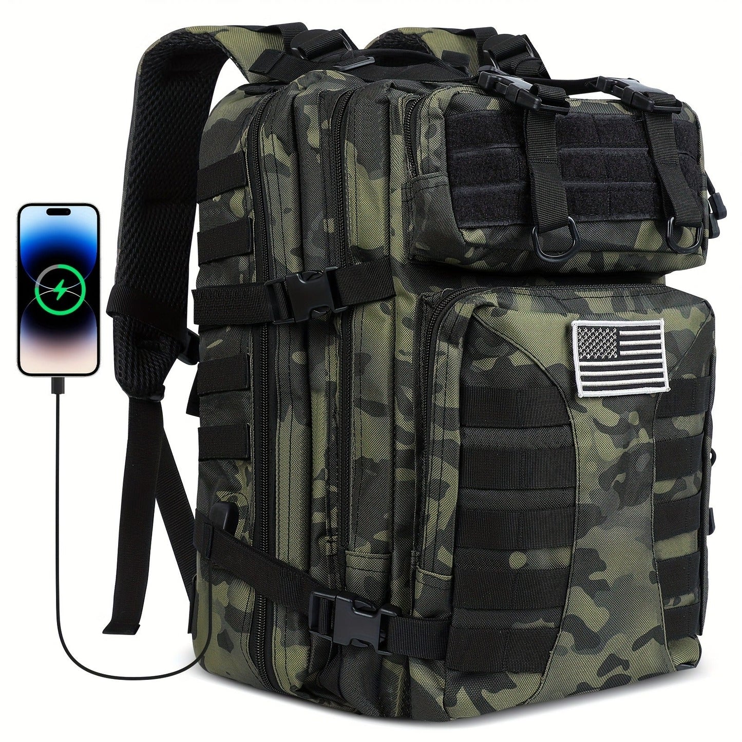 Tactical Military Backpack 50L – Large Capacity Molle Rucksack for Camping, Hiking, Hunting, Fishing & Travel, Unisex with Multiple Color Options