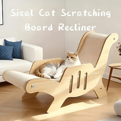 Cat Scratcher Lounge Chair 2-in-1 Natural Sisal Sofa Bed No Shedding Breathable Ultra Durable Oversized Design for Scratching Napping Playing, All-Season Multi-Functional Cat Scratch Bed, 1pc