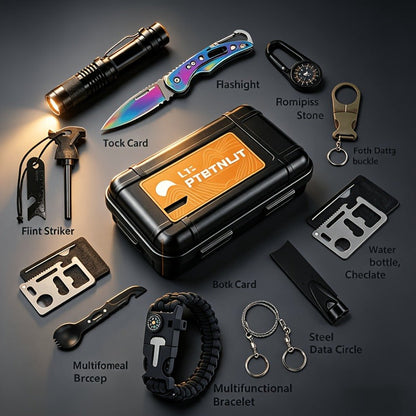Tactical Knife Set 28-in-1 Survival Equipment – Men's Outdoor Tool Kit for Camping, Hunting, Fishing & Hiking | Perfect Father's Day Gift for Dad & Husband