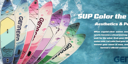 11ft SUP Board Inflatable Stand Up Paddle Board – Non-Slip Deck, Wide Stance, Heavy-Duty for Adults Beginners Experts, Yoga Fishing Lake Ocean River, Travel Backpack Included