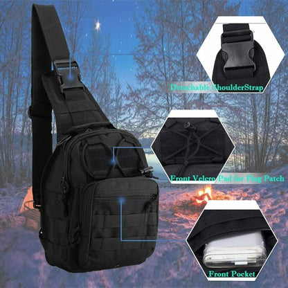 Tactical Sling Backpack – Foldable Crossbody Chest Bag for Men & Women, Large Capacity, Multi-Functional Shoulder Pack for Hiking, Travel, Fishing & Daily Commute