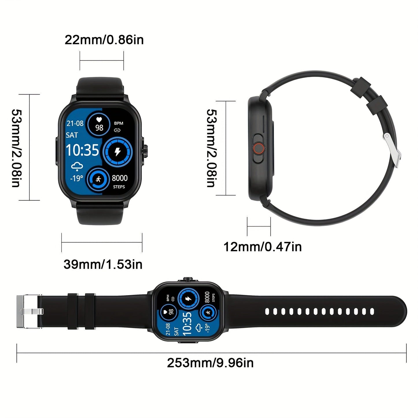 Smartwatch Bluetooth 5.1 Calling 2.01 Inch Display Multi Sport Modes