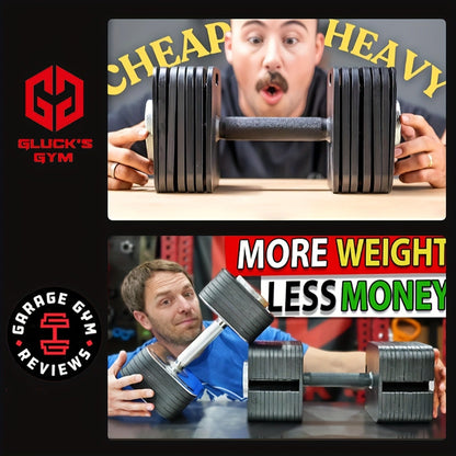 Quick-Lock Adjustable Dumbbell Set 10–80LB – 5LB Increments Square Weight Plates for Home Gym Fitness, Compatible Longer Screws & Add-On Plates Available