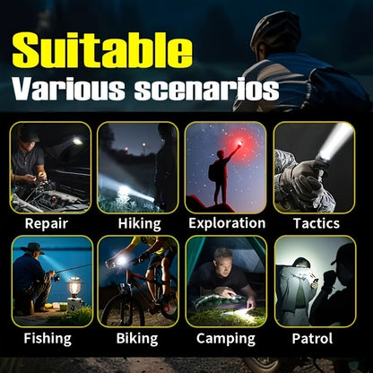 Ignition Flashlight with Fresnel Lens – 21700 Lithium 3500mAh Ultra Long Runtime, Aluminum Alloy Tactical Adjustable Beam, Outdoor Survival Torch for Camping, Fishing, Power Outage & Night Riding