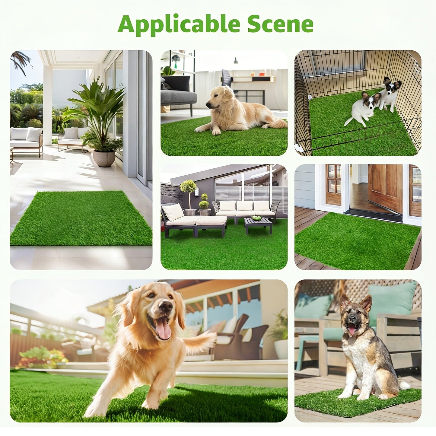 Dog Potty Training Grass Mat - 2 Pack Washable Artificial Turf Pad with Odor Control & Drainage, Reusable Indoor Outdoor Pet Pee Mat for Puppies & Adult Dogs