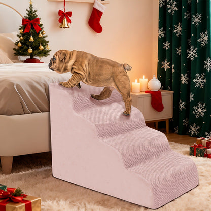 Dog Stairs for High Beds & Sofa - Extra Wide Foam Pet Steps with Non-Slip Bottom, Soft Cushioned Dog Ramp for Couch, Ideal for Small Dogs, Senior & Injured Pets, 2/3/4 Steps, 6 Colors