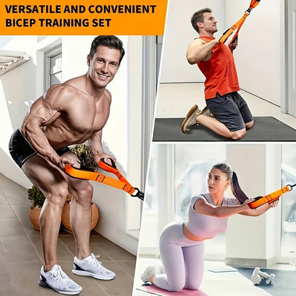 Resistance Bands Set 5pcs Heavy-Duty Rubber – Up to 225LBS Adjustable Resistance with Handle, Door Anchor & 3 Bands for Deltoid Press, Face Pull & Bicep Curl – Home Gym Workout Kit
