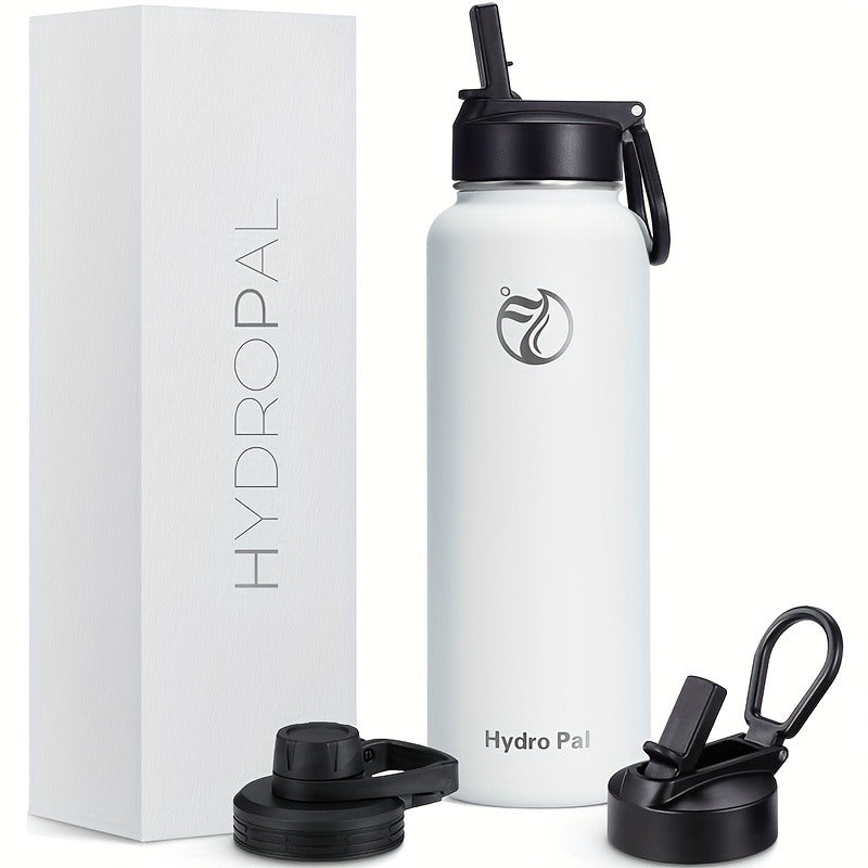 40oz Vacuum Insulated Water Bottle Stainless Steel Water Jug with 2-in-1 Lid Chug Lid Straw Lid Double Wall Hot Cold 12 Hours Leakproof for Gym Camping Travel