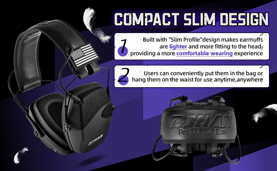 Electronic Shooting Earmuffs NRR 23dB – Sound Amplification