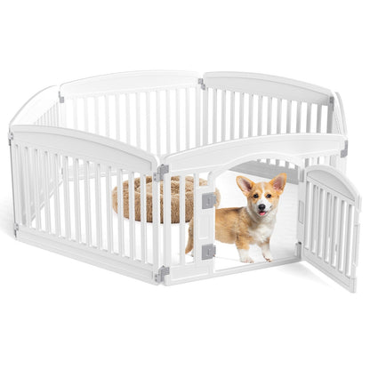 Foldable Dog Playpen & Indoor Outdoor Pet Fence – Portable, Easy to Clean, 4-Panel & 6-Panel, White & Black
