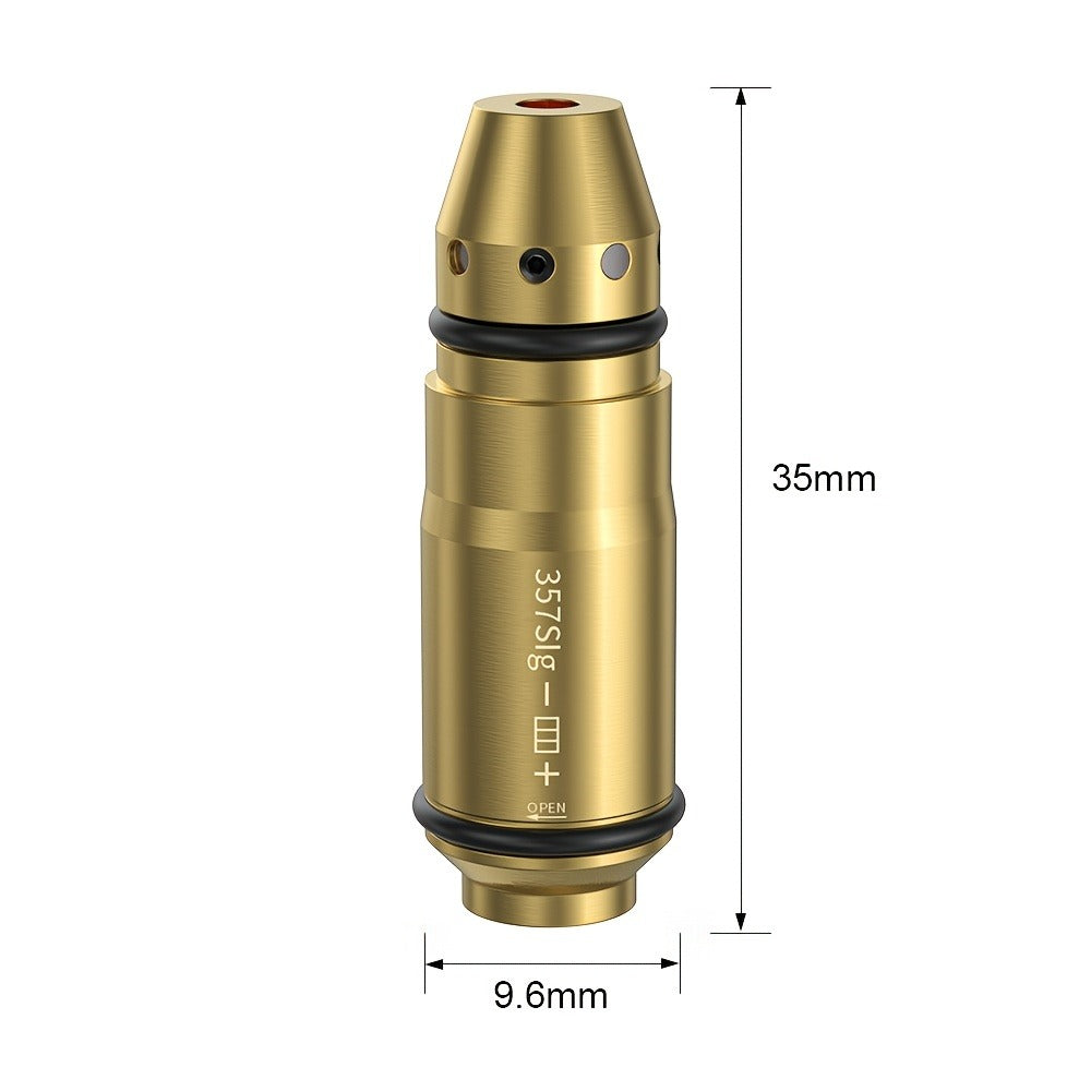Dry Fire Laser Training Cartridge Multi-Caliber – 9mm 45ACP 223Rem 380ACP 357Sig 308Win 12GA 40Cal 6.5mm 7.62x39 | H59 Brass | Class IIIA Red Laser | Aperture Aiming | Batteries Included