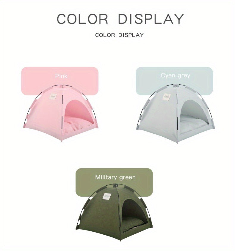 Portable Pet Tent Sleeping Nest for Cats & Dogs - Soft Cozy Foldable Pet House for Indoor Outdoor Camping Travel, Easy Assembly Solid Color Design, Ideal Pet Gift for Cats Dogs, Fern Green
