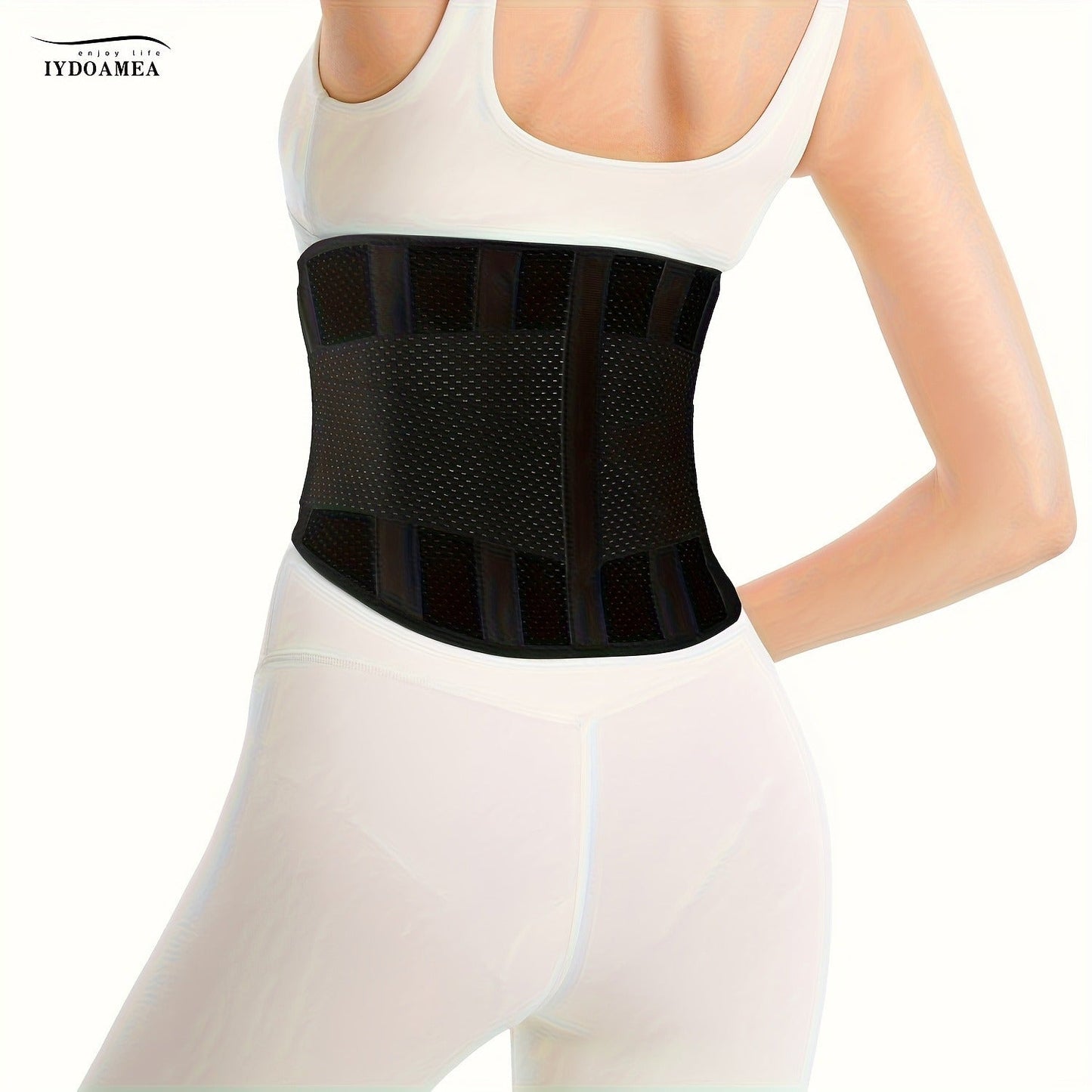 Breathable Back Brace Air Mesh with 4 Steel Plates & 2 Spring Stays – Anti-Skid Adjustable Lumbar Support Belt for Work, Men Women, S–XXL in 3 Colors
