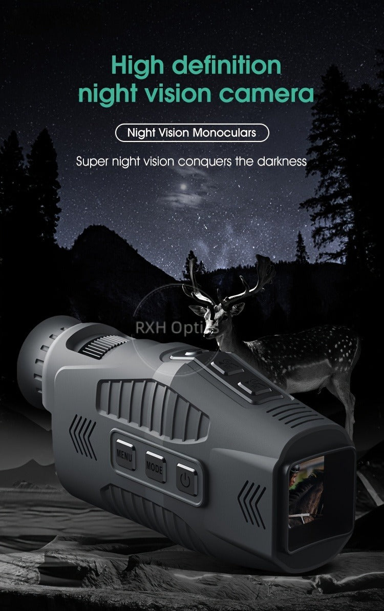 Night Vision Monocular with 850nm IR Illuminator, 5X Digital Zoom 2.5K FHD Camera 1.54" Display, Infrared Night Vision Scope for Hunting Camping Wildlife Surveillance, 2000mAh Battery 6Hr Runtime