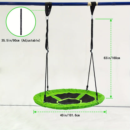 Kids Disc Swing 40 Inch – Anti-Slip Tree Swing with Adjustable Straps Powder Coated Frame Indoor Outdoor Play
