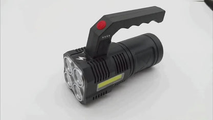 XHP90 Tactical Flashlight 2 Pack 300 Lumen 4 Modes USB Rechargeable 18650 Camping Light with Battery Display 200m Beam