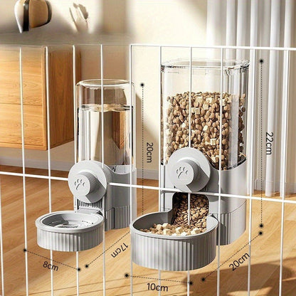 Hanging Cage Pet Water Dispenser & Automatic Feeder – No-Drip Gravity Feed Bowl for Rabbits, Guinea Pigs, Hamsters & Small Animals | Cage-Mount Design, Easy Refill