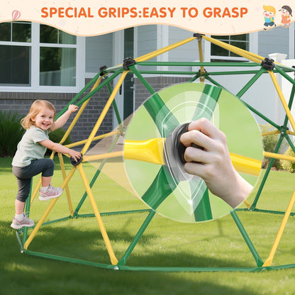 10FT Kids Climbing Dome with Hammock Swing Disc Swing Backyard Jungle Gym Steel Frame Outdoor Play Equipment 1000 LBS Capacity Gift for Boys Girls Ages 3-10