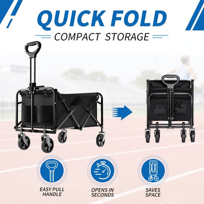Heavy-Duty Folding Utility Cart 450LBS Iron Frame 800D Oxford No Assembly