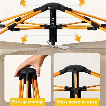 Automatic Pop-Up Camping Tent 4 Person UV Protection Insect Net Sunshade Waterproof Instant Setup Beach Park Outdoor Family Tent