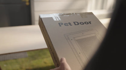 Dog Door 3-Flap Magnetic Pet Door for Interior & Exterior Doors or Wall – Heavy Duty Insulated Doggie Door with Closing Panel, Medium & Large, Fits Dogs 45–100 lbs, White & Black