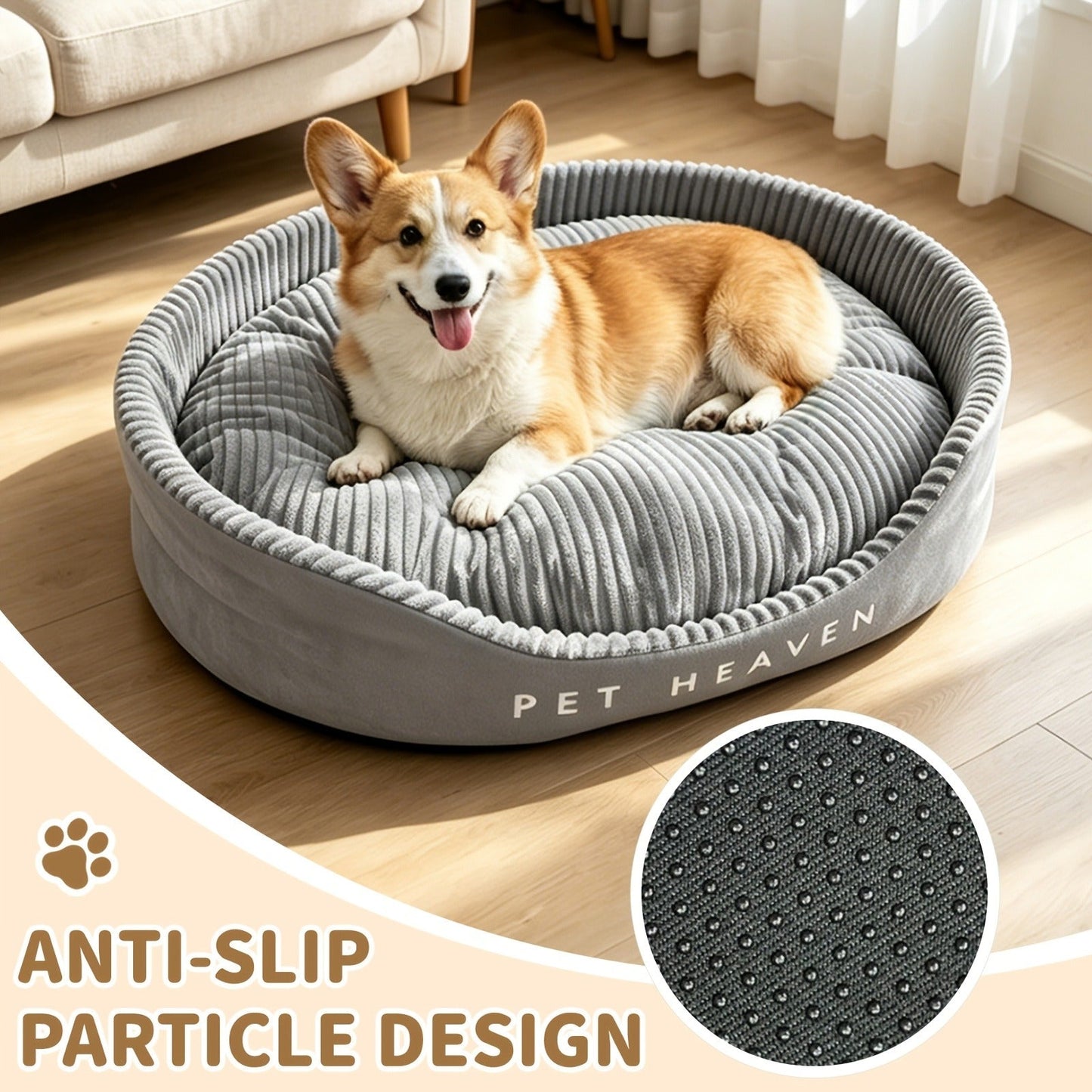 Furry Round Pet Bed for Dogs & Cats - Soft Warm Washable Dog Bed with Anti-Slip Base, Foldable Breathable Plush Cat Bed Mattress for Small Medium Large Pets, Indoor Dog Cage Pad, Sizes M-XXL