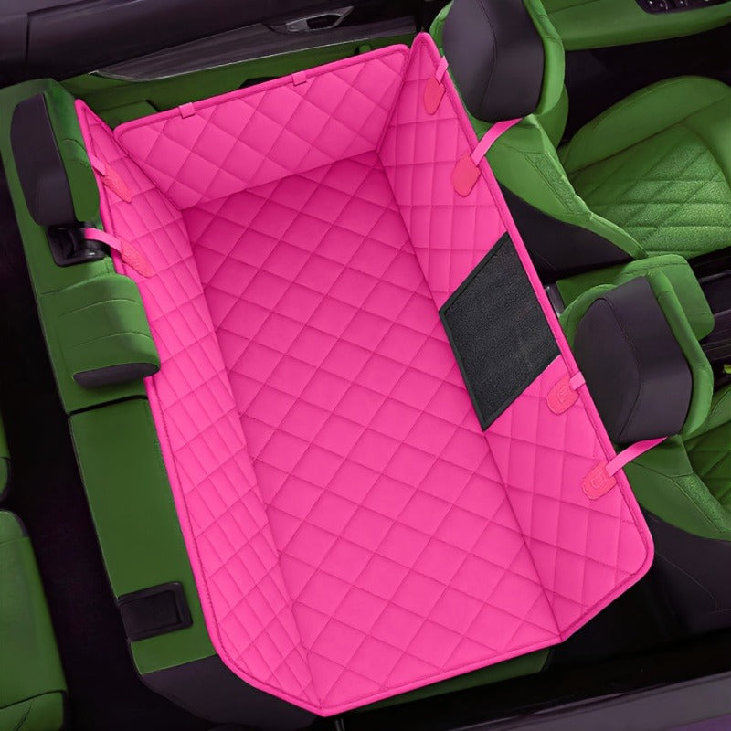 Dog Car Seat Cover for Back Seat - Waterproof Oxford & TPU Pet Seat Protector with Anti-Slip Base, Side Flaps, Seat Belt Openings & Mesh Window, Machine Washable Dog Car Cover for SUVs & Vehicles