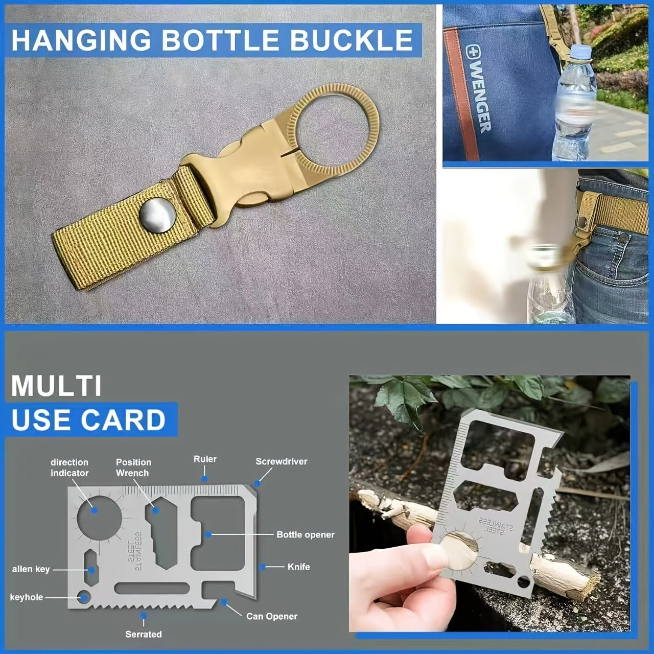 Outdoor Survival Kit 12-115 Piece – Emergency Gear Set for Camping, Hiking & Survival, Multi-Tool Equipment for Men, Dad, Husband – Unique Outdoor Gift Idea