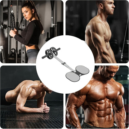 Ab Roller Wheel with Knee Pads & Adjustable Resistance - Automatic Rebound Core Workout Equipment for Home Gym, Strength Training for Beginners & All Levels, Portable Abdominal Exercise Roller for Men & Women