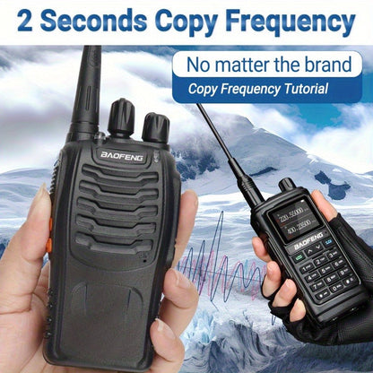 Baofeng BF-888S Walkie Talkies 16 Channel UHF Long Range Two Way Radio Rechargeable with Earphones for Camping Hiking Hunting Outdoor