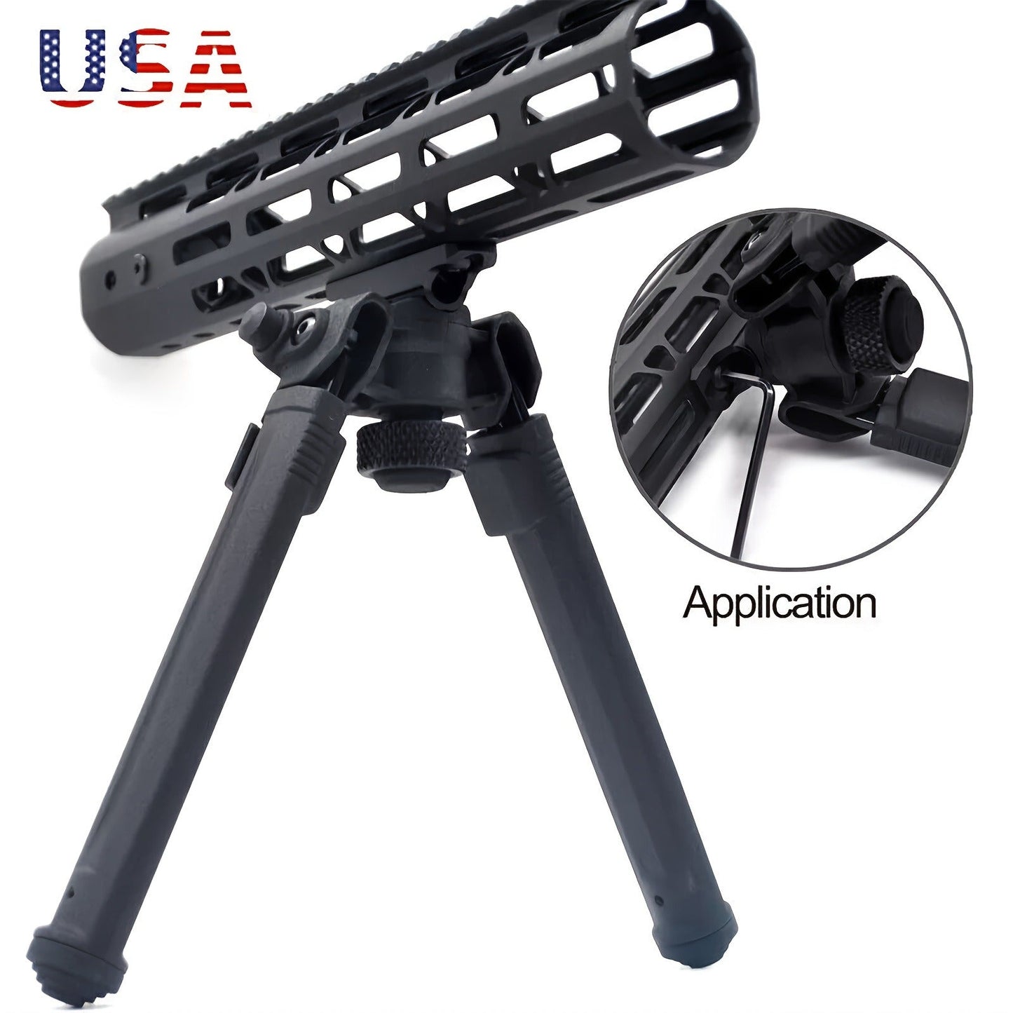 M-LOK Bipod Lightweight Aluminum Alloy Foldable Adjustable Rifle Bipod for Hunting Shooting AR15 M4 Tactical Rifle Non-Slip Rubber Feet Quick Release Black Flat Dark Earth