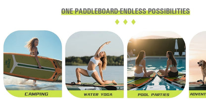 Wide Inflatable SUP Board 11ft x 32'' Extra Wide Stand Up Paddle Board for Youth Adults with Backpack Dry Bag Paddle Leash Hand Pump Fins Stable Design
