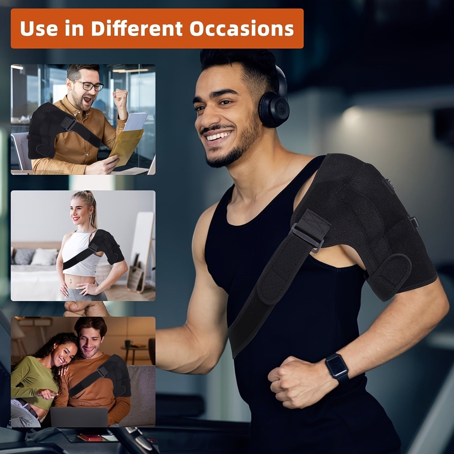 Heated Shoulder Massager with 3 Vibration Modes – USB Rechargeable, Wireless, Heat Therapy Neck Shoulder Wrap, Gift for Men Women Seniors