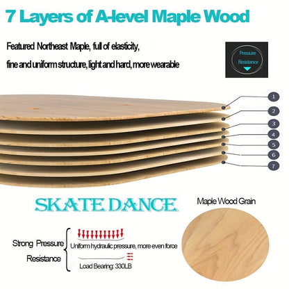 Split Drift Skateboard with PU Wheels & High-End Bearings | 7-Layer Maple Deck Anti-Slip Portable Roller Road Drift Skates Plate – Flexible Lightweight Design for Tricks & Street Skating (2 Styles)
