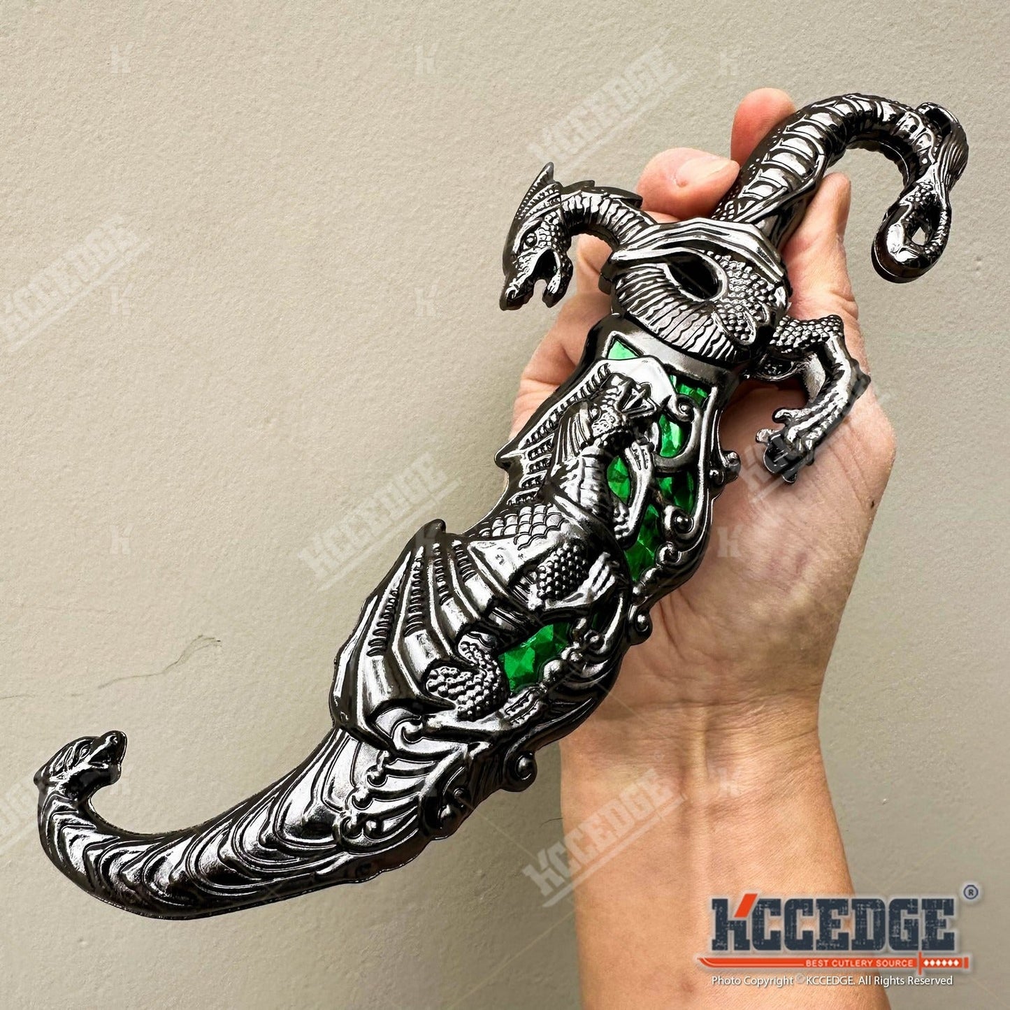 Medieval Fantasy Fixed Blade Knife with Scabbard – 9" Dragon Cosplay Collectible Dagger, 440 Stainless Steel, Historical Replica for Display & Medieval Fair Props