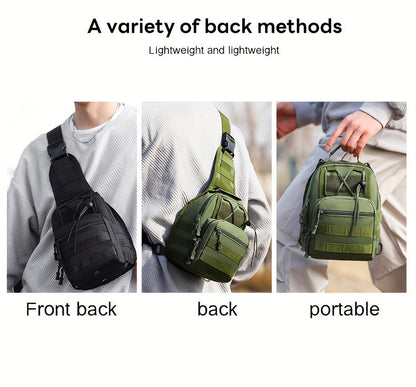 Tactical Sling Backpack Lightweight Military Shoulder Bag – Cycling, Sports, Travel & Daily Use, Zipper Closure, Available in Green, Black, Khaki, Desert, Grey & Jungle Camo