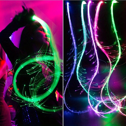 Rechargeable LED Fiber Optic Whip | 7-Color Glow Rave Dance Toy