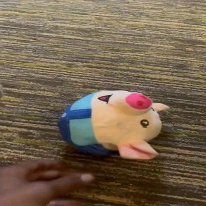 Electronic Rolling Dog Toy Ball - USB Rechargeable Cartoon Pig Plush Toy with Jumping Vibration & Sound, Automatic Self-Moving Washable Interactive Toy for Active Dogs & Puppies