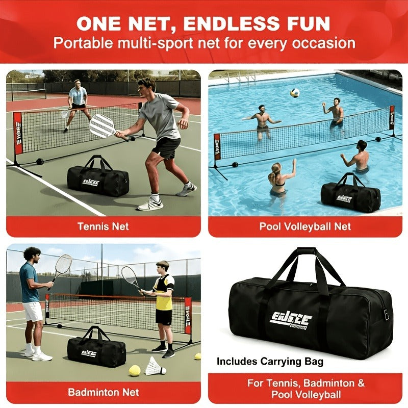 Badminton Volleyball Net Portable Adjustable Height 10ft 14ft 17ft Weather-Resistant Outdoor Indoor Backyard Pool Court Net with Carry Bag for Backyard Lawn Beach Park Play