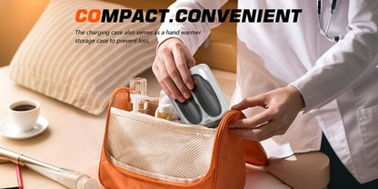 Rechargeable Hand Warmers 2 Pack with Charging Case - Electric Portable Pocket Heater, Quick Charge, Reusable Heat Packs for Winter Outdoor Camping Hunting, Christmas Gift for Men & Women, Black Orange Pink