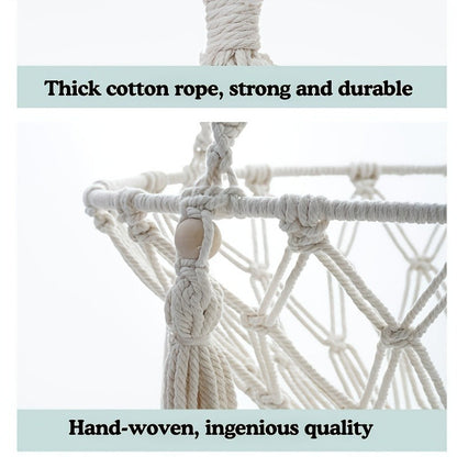 Hand-Woven Rope Cat Hammock & Swing Bed – Indoor Cat Nest Basket for 1-2 Cats, 11.81" & 15.75" Diameter