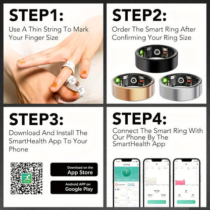 Smart Health Ring IP68 Fitness Tracker for Women Men