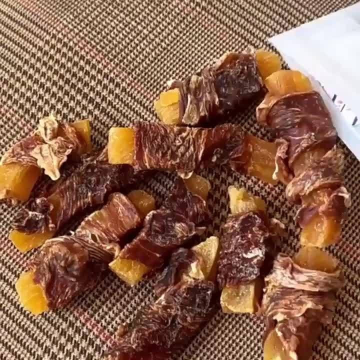 Duck Jerky Dog Treats – Chicken-Wrapped Sweet Potato Sticks, Chewy Long Lasting Chews for Small Medium Large Dogs, Easily Digestible Training Treats & Pet Snacks for All Breeds